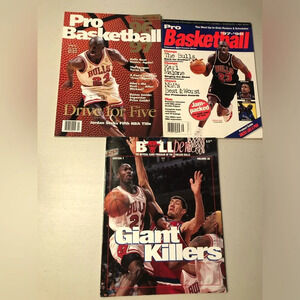 Vintage 90s Pro Basketball Magazines And Chicago Bulls Program Michael Jordan